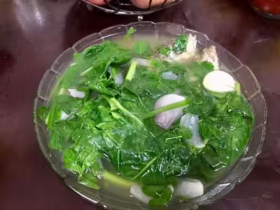 Nutritious Basic Moringa Soup in a bowl